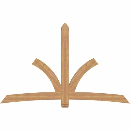 Ekena Millwork Davenport Timber Gable Bracket, Western Red Cedar, 96"W x 60"H x 3 1/2"D x 5 1/2"F, 15/12 Pitch GBW096X60X0406DAV00SWR